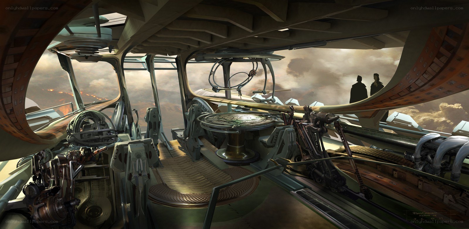 futuristic cockpit interior