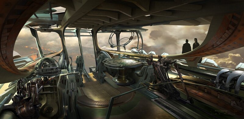 Futuristic Cockpit Interior — Brown