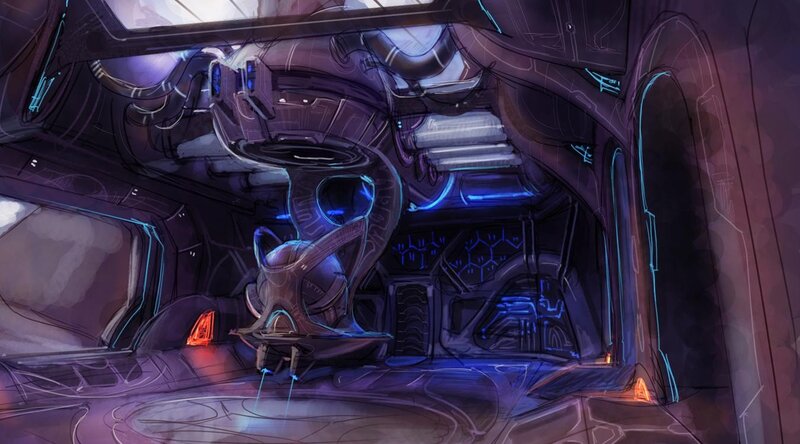 Futuristic Cockpit Interior — Purple