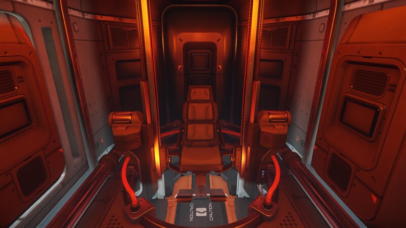 Futuristic Cockpit Interior — Red