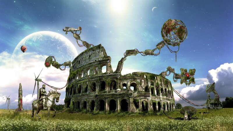 Futuristic Colosseum Scene