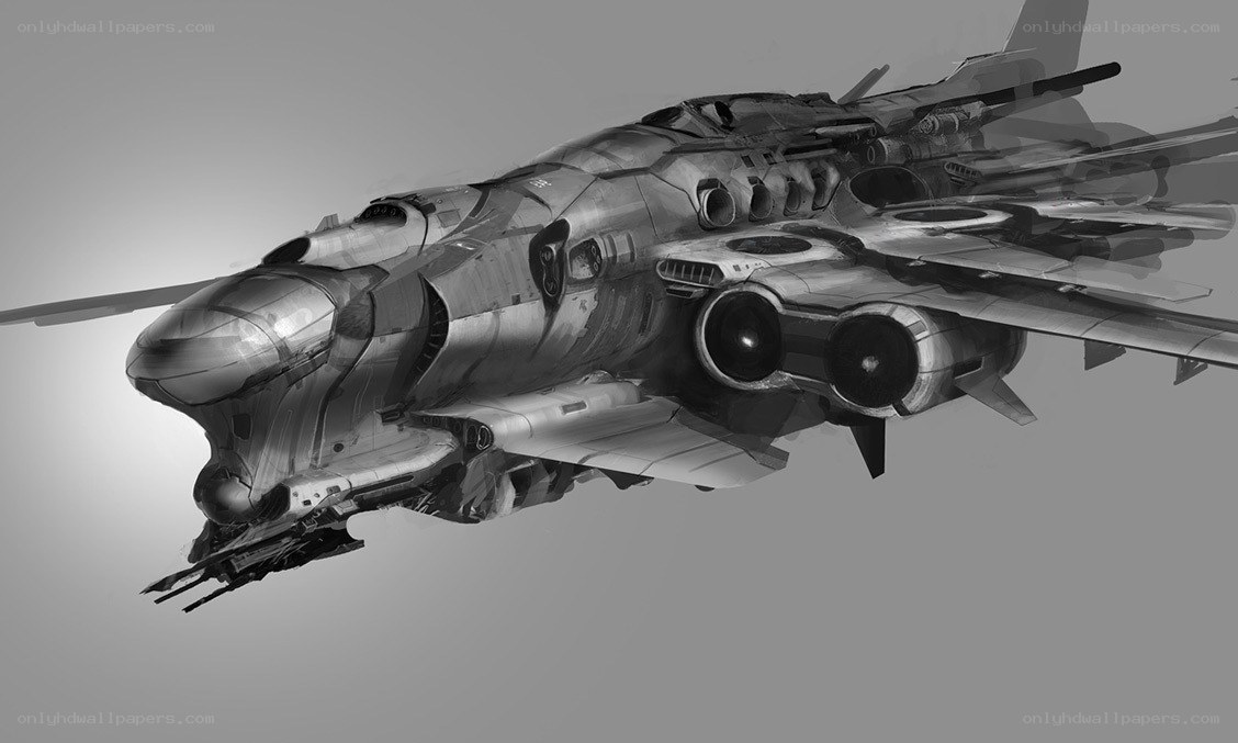 futuristic combat aircraft