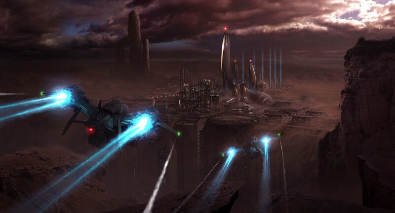 Futuristic Combat Drones