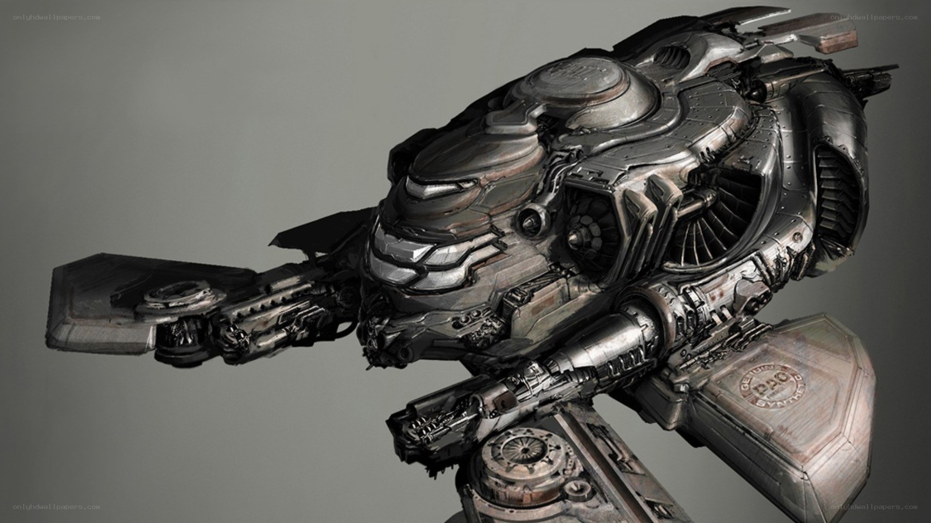 futuristic combat mech