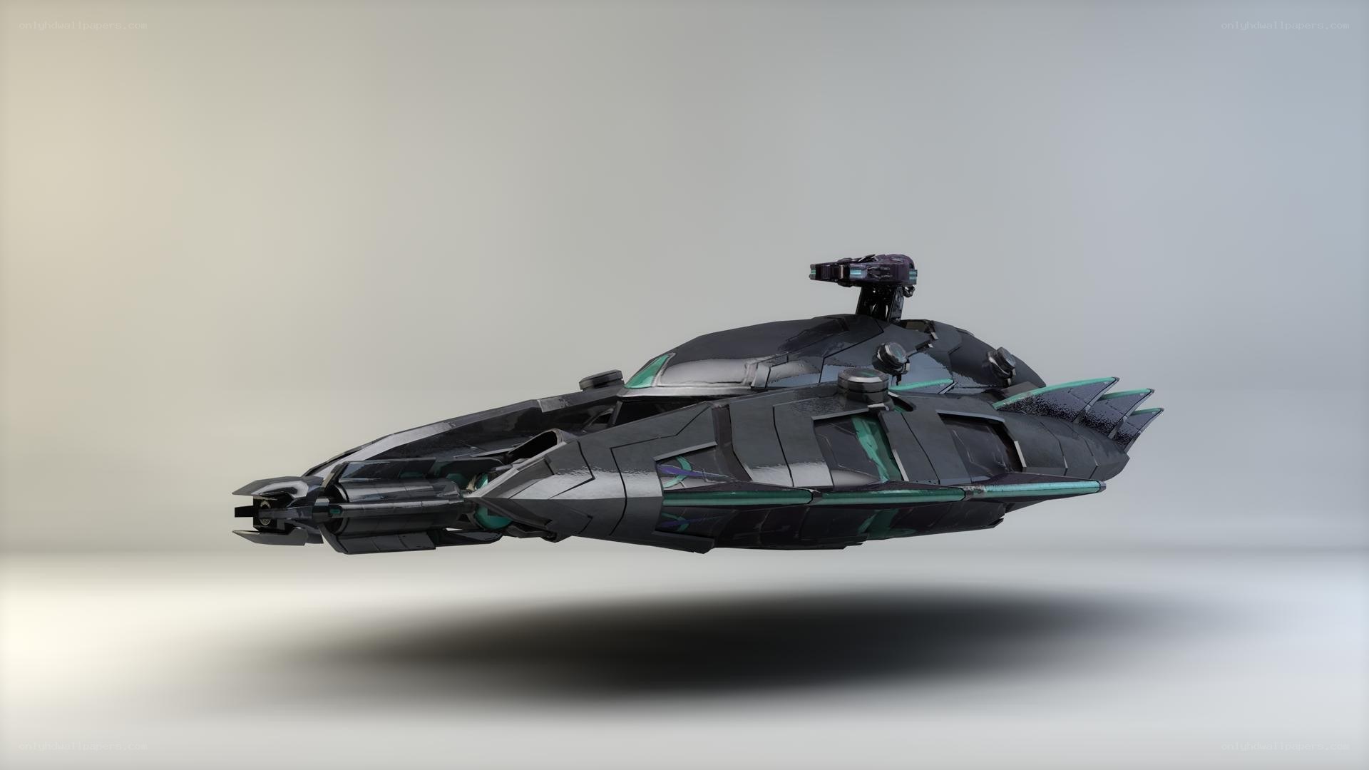 futuristic combat spacecraft