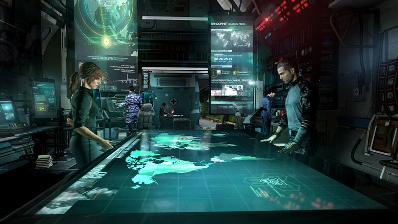 futuristic command center scene