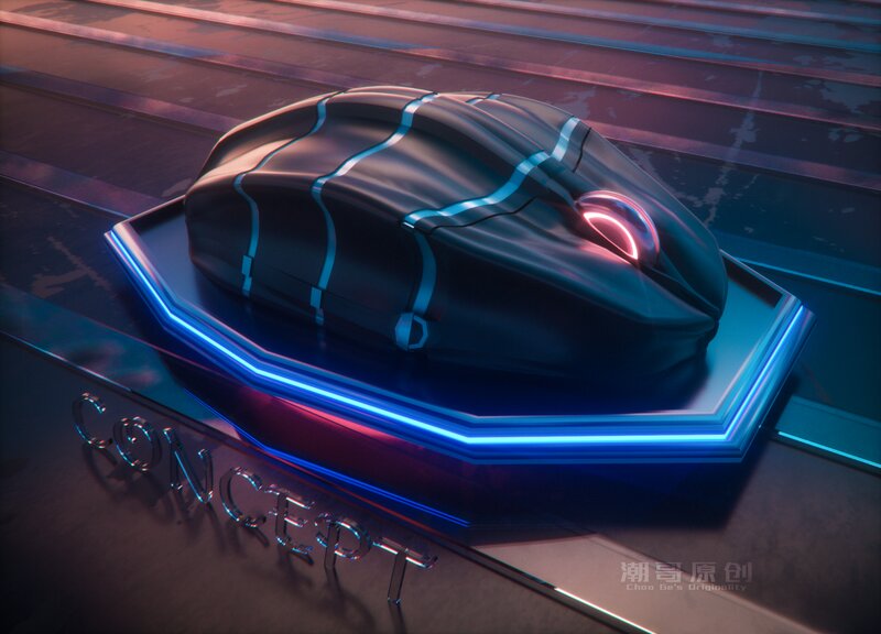 Futuristic Computer Mouse — Black