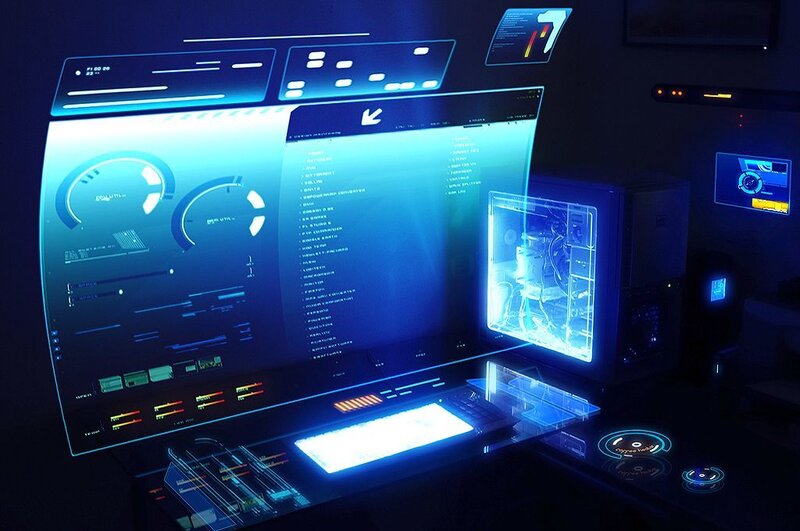futuristic computer setup