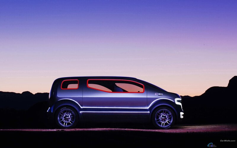 futuristic concept car at dusk