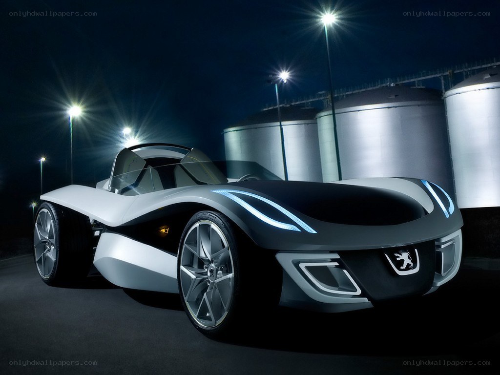 futuristic concept car at night