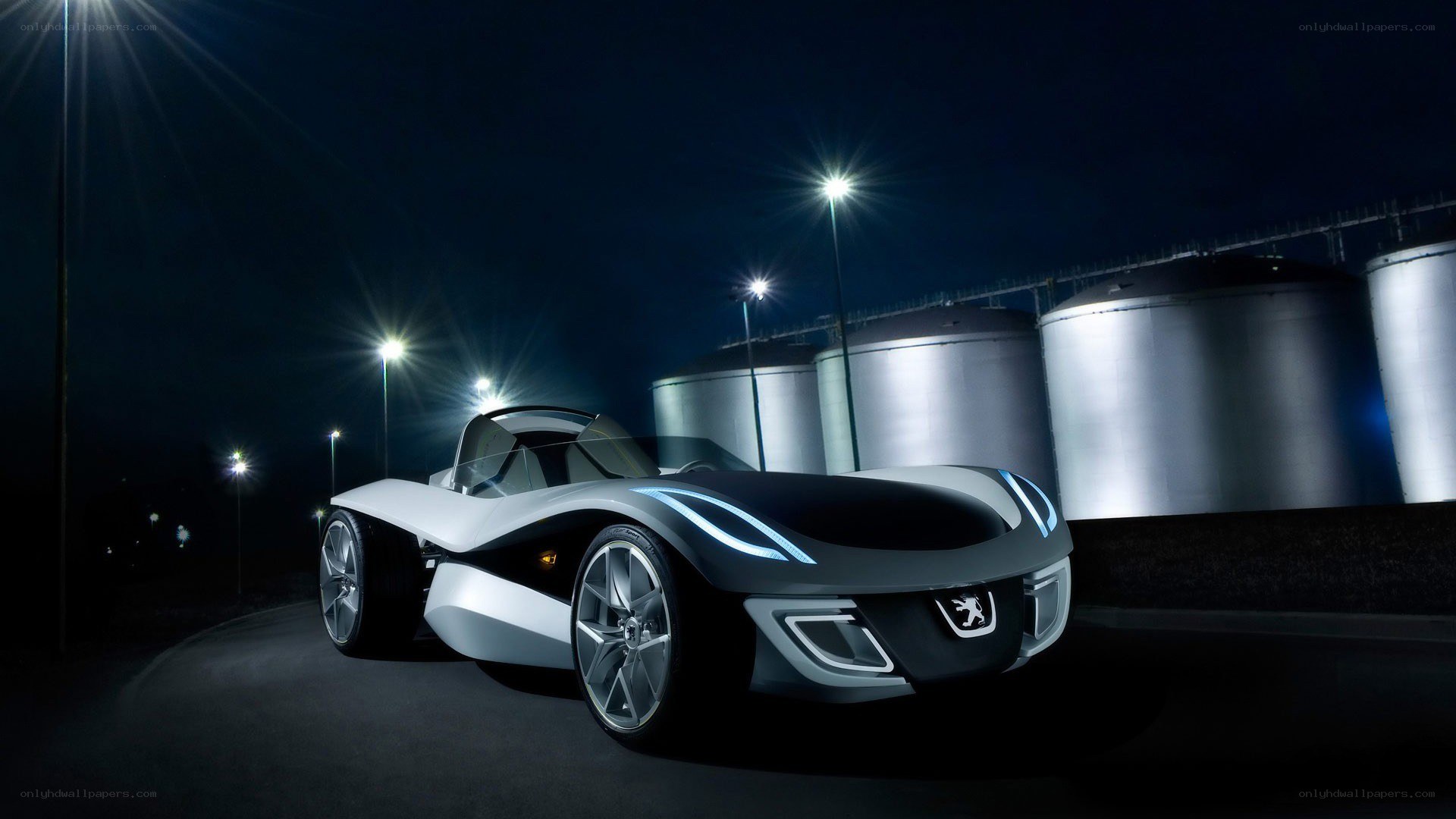 futuristic concept car at night