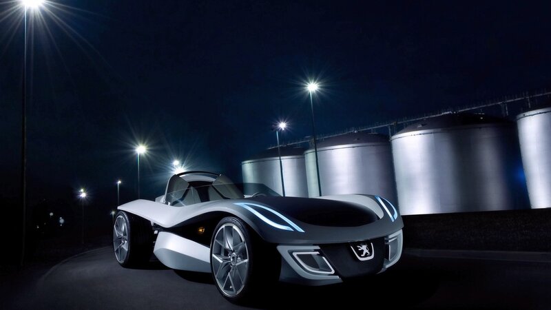 futuristic concept car at night