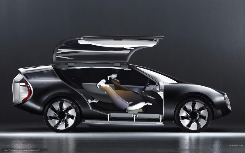 Futuristic Concept Car — Black, Dramatic, 3d Render, Car Door, Seat