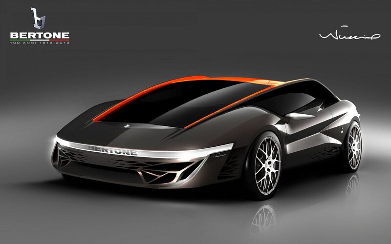Futuristic Concept Car — Black, Dramatic, 3d Render, Logo