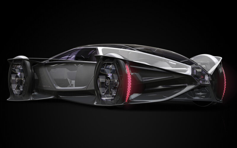 Futuristic Concept Car — Black, Dramatic, 3d Render