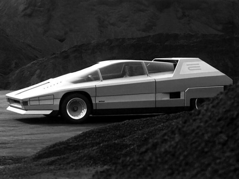 Futuristic Concept Car — Black, Dramatic, Photograph