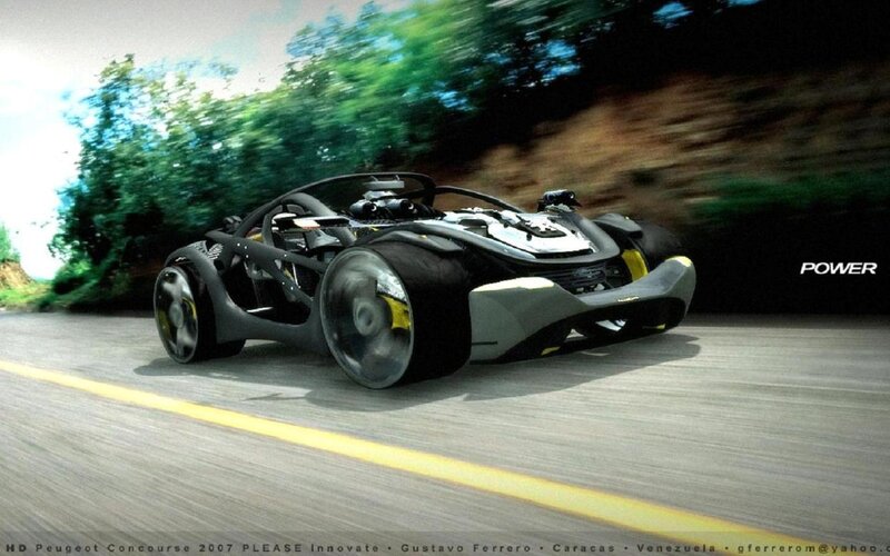 Futuristic Concept Car — Black, Dynamic