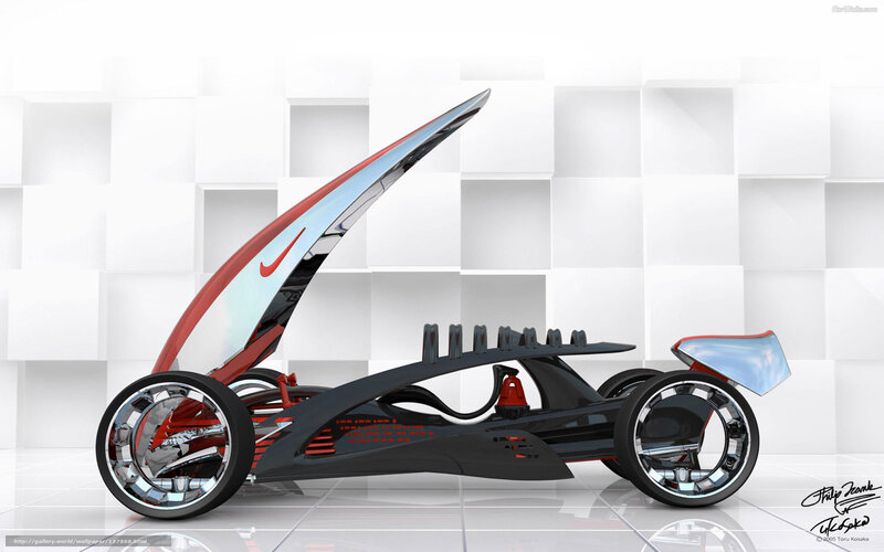 Futuristic Concept Car — Black, Modern, 3d Render, Wheels