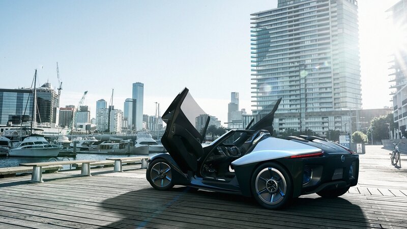 Futuristic Concept Car — Black, Modern, Afternoon