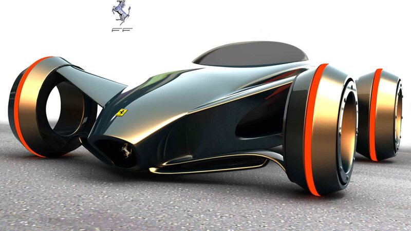 Futuristic Concept Car — Black, Sleek, 3d Render, Wheels, Logo, Grille