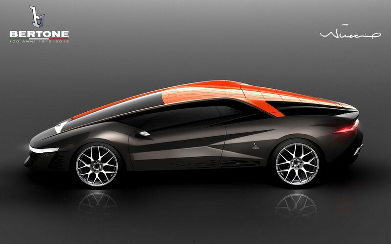 Futuristic Concept Car — Black, Sleek, 3d Render, Wheels, Logo
