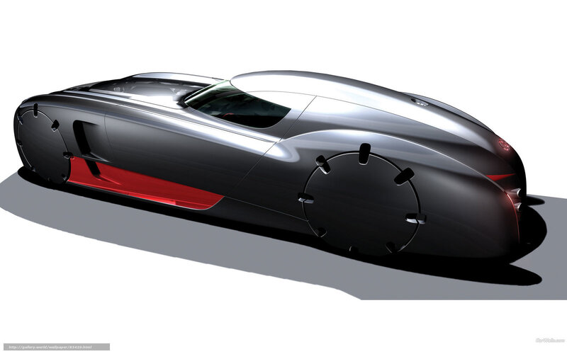 Futuristic Concept Car — Black, Sleek, Digital Art, Red Accent