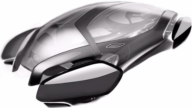 Futuristic Concept Car — Black, Sleek, Digital Art, Windows
