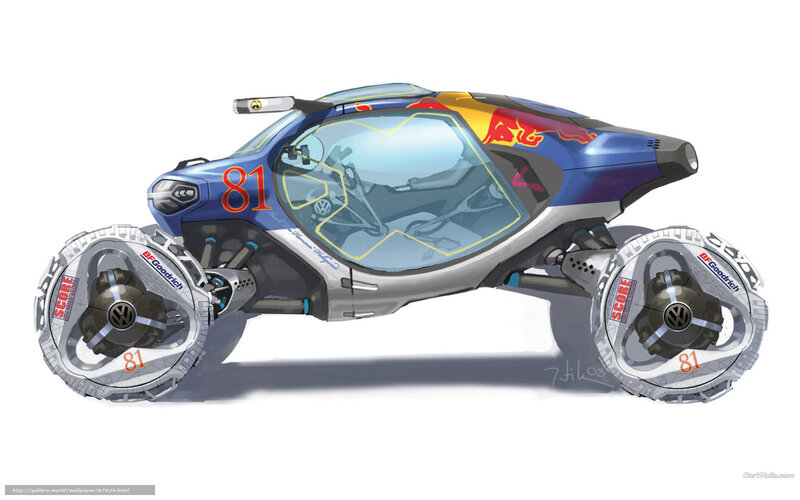 Futuristic Concept Car — Blue, Digital Art