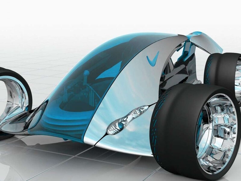 Futuristic Concept Car — Blue