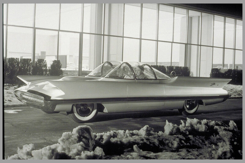 Futuristic concept car display