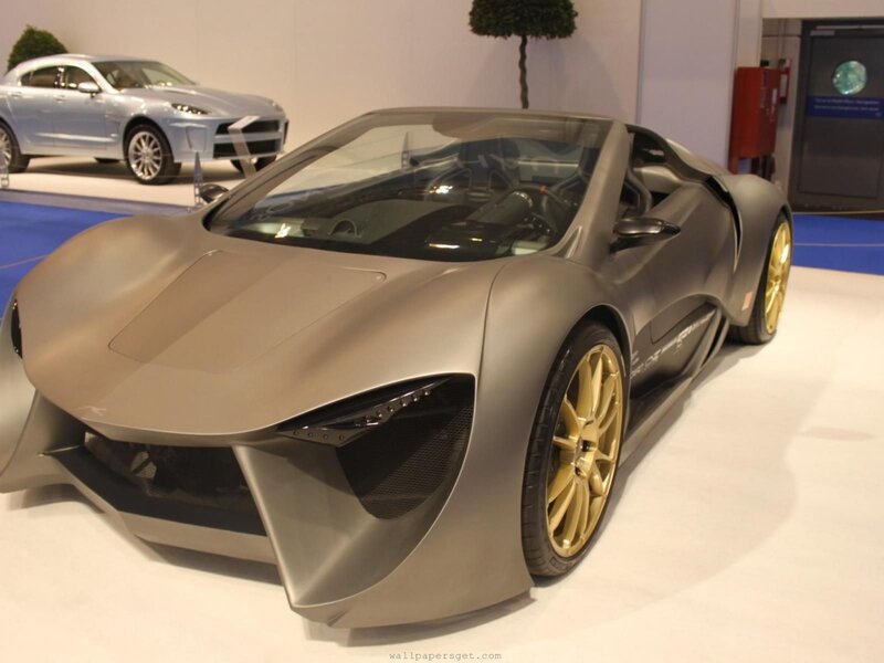 futuristic concept car display