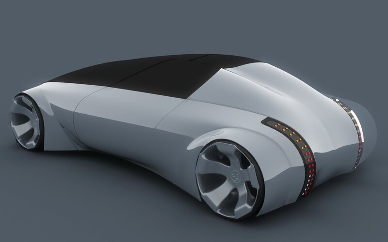 Futuristic Concept Car — Gray, Neutral, 3d Render