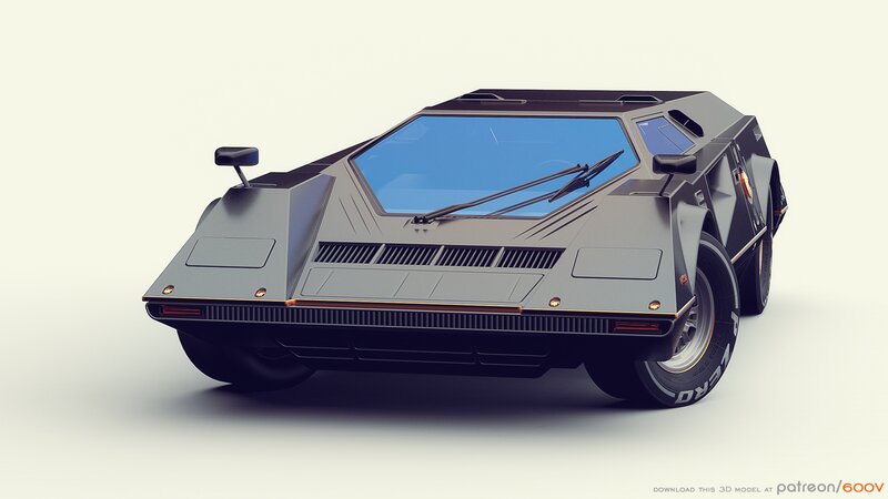 Futuristic Concept Car — Gray, Neutral, 3d Render, Windshield Wipers