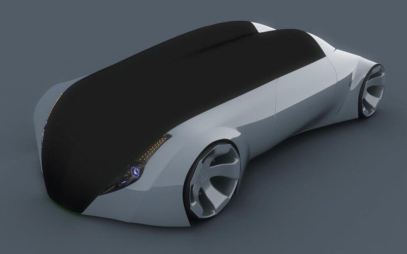 Futuristic Concept Car — Gray, Sleek