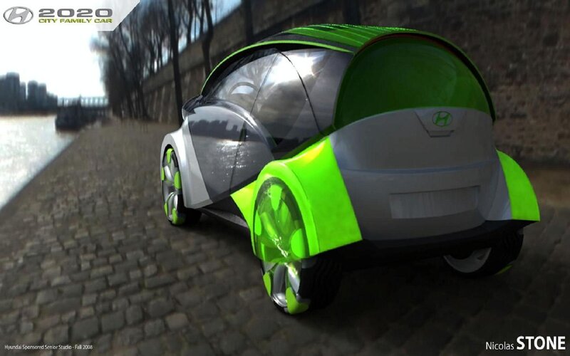 Futuristic Concept Car — Green, Modern