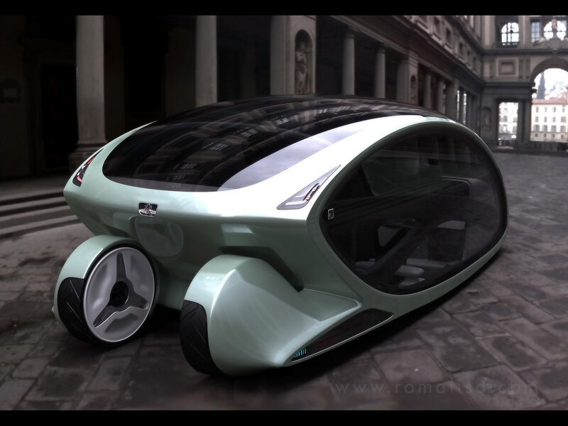 Futuristic Concept Car — Green