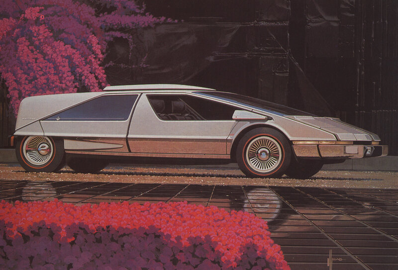 futuristic concept car illustration