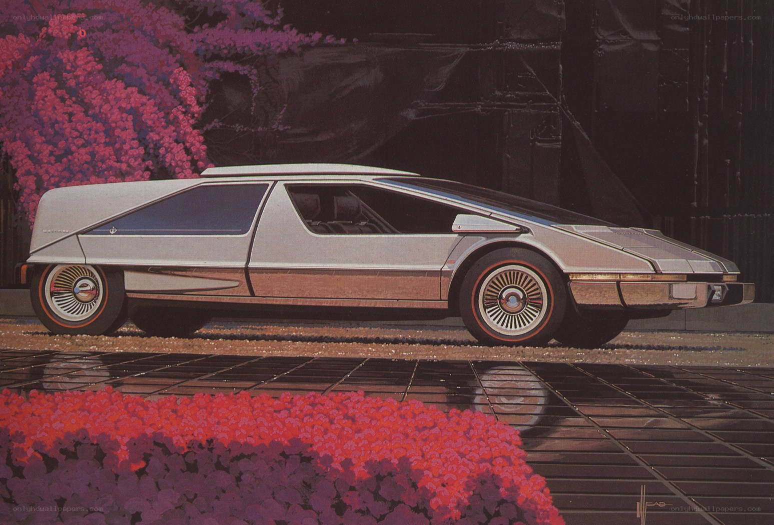 futuristic concept car illustration