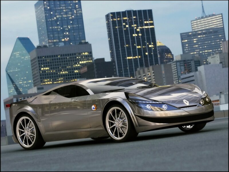futuristic concept car in city