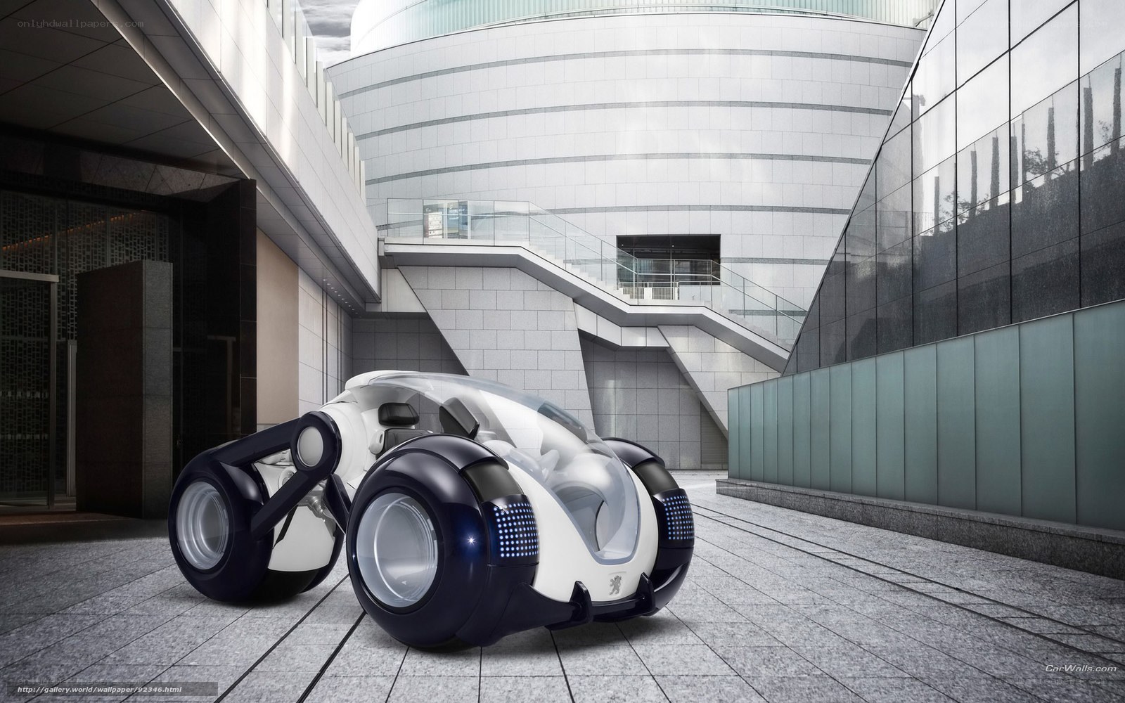 futuristic concept car in city