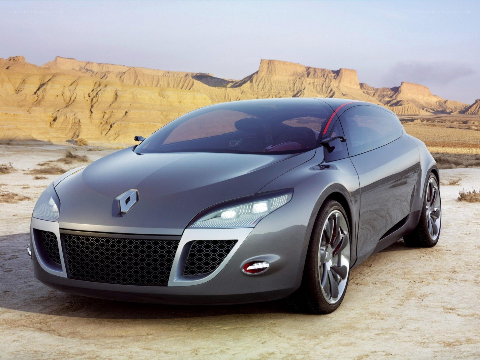 futuristic concept car in desert