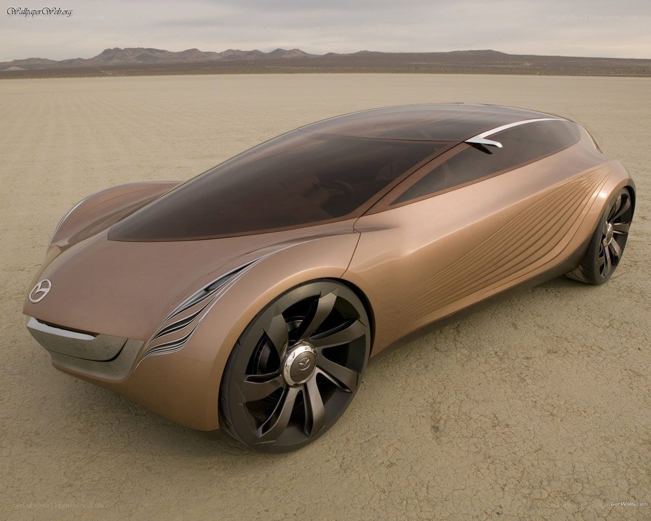 futuristic concept car in desert