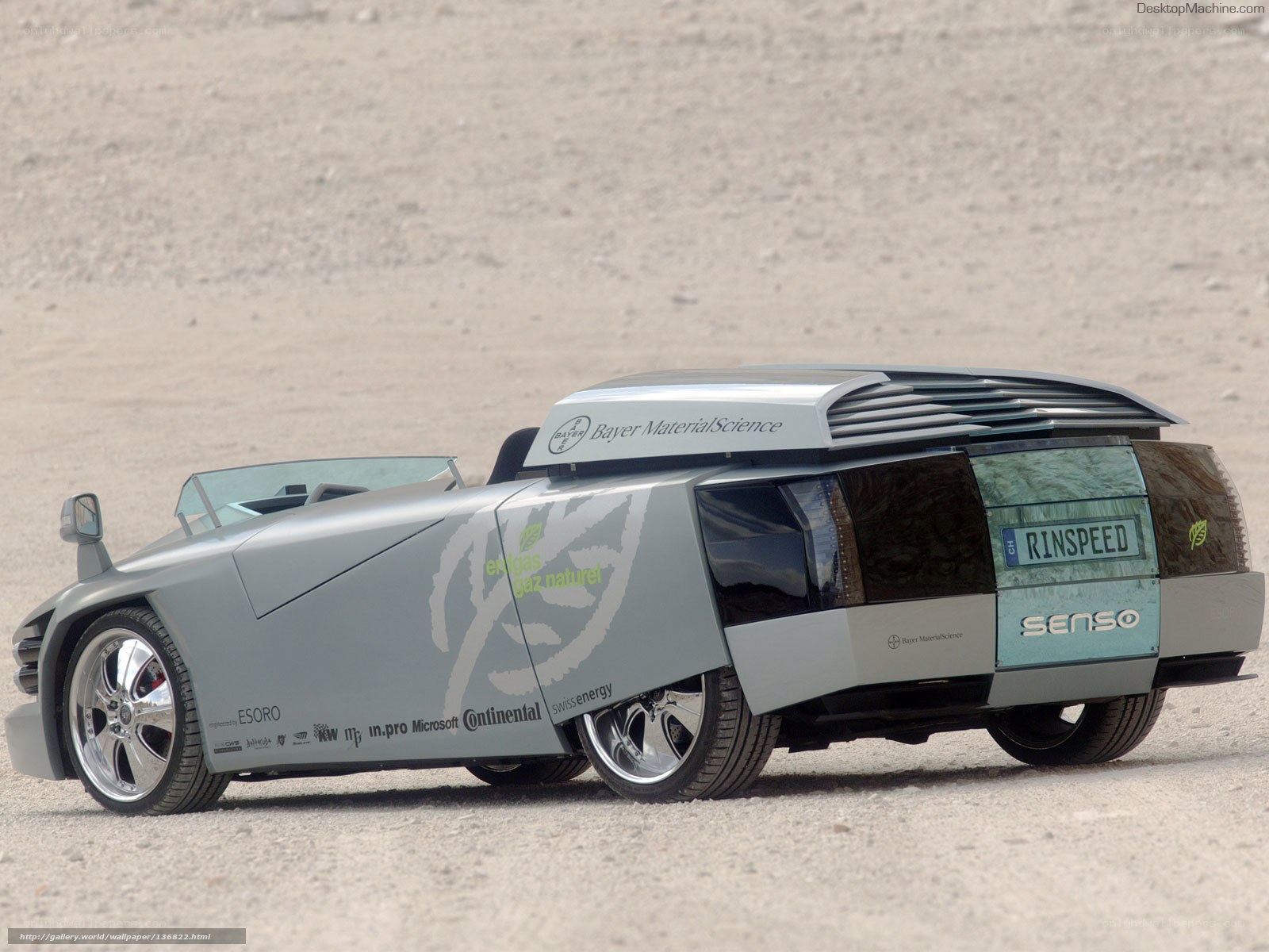 futuristic concept car in desert