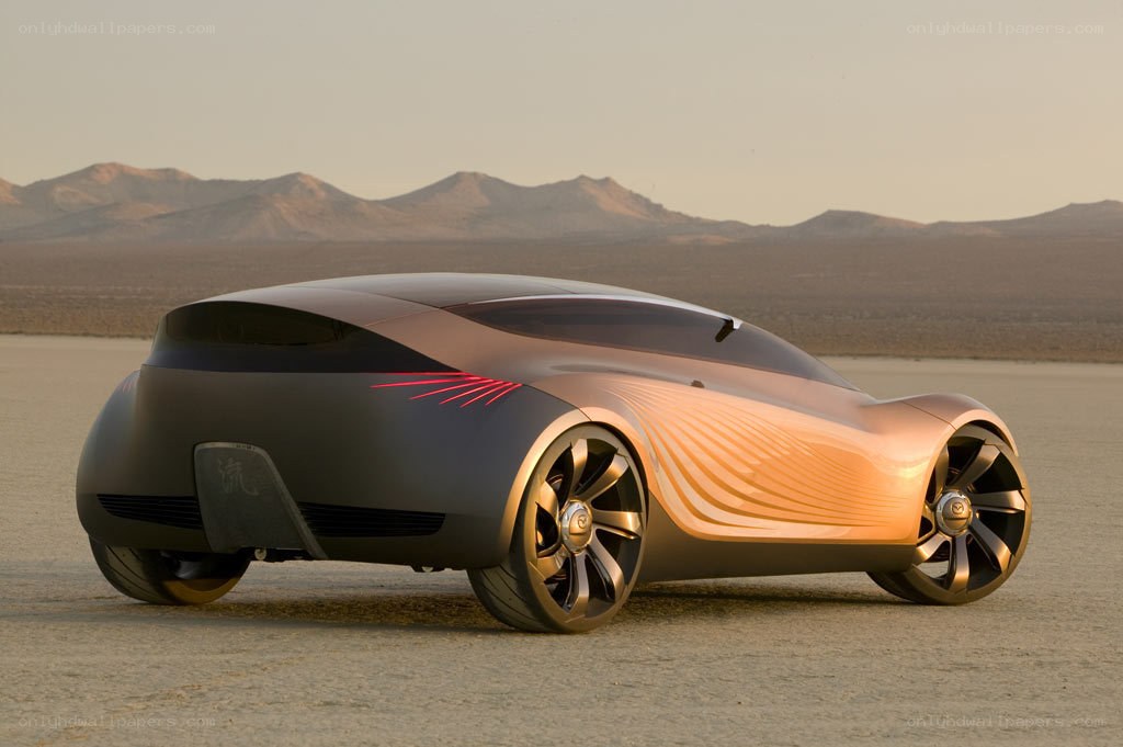 futuristic concept car in desert