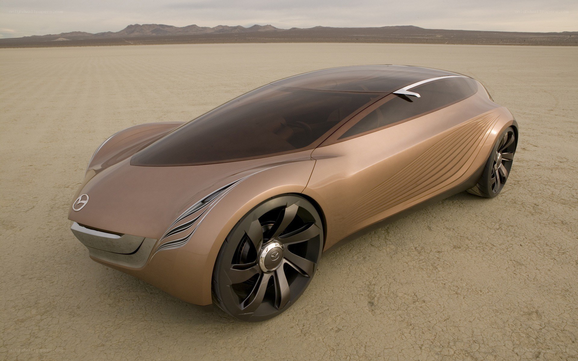 futuristic concept car in desert