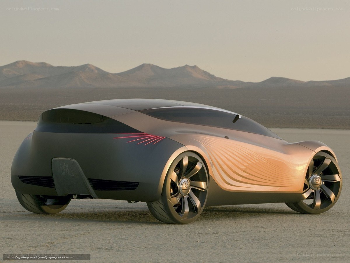 futuristic concept car in desert