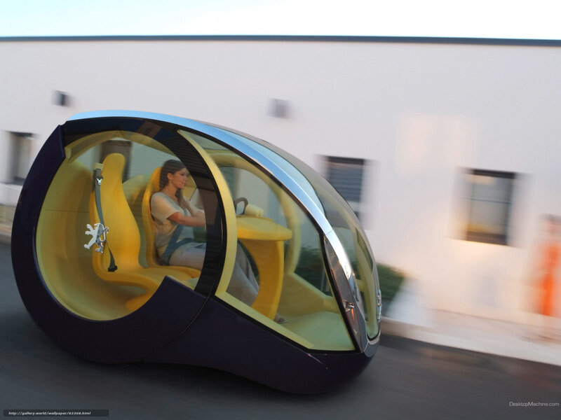 futuristic concept car in motion