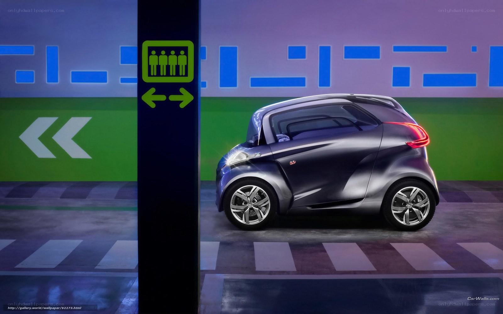futuristic concept car in parking