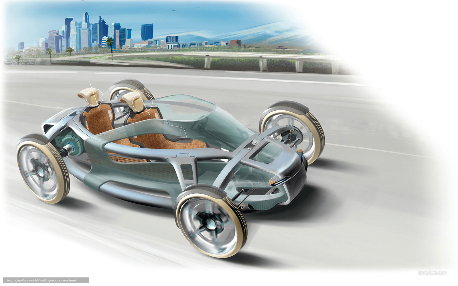 futuristic concept car on highway