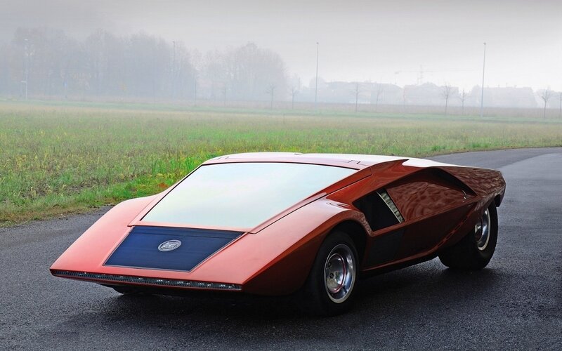 futuristic concept car on road